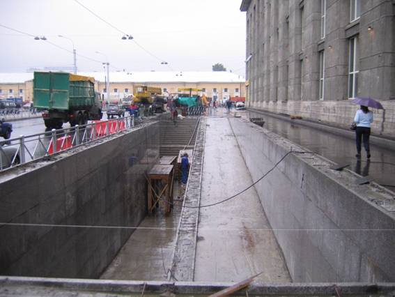 Митрофаньевское шоссе, подземный переход, строительство