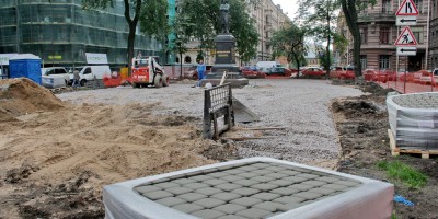 Пушкинский сквер на Пушкинской улице, ремонт