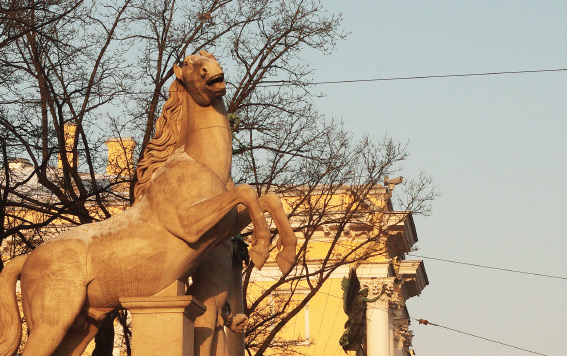 Скульптура лощади, Конногвардейский манеж, Исаакиевская площадь, 1