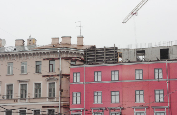Строительство на месте «Литературного дома», Невский проспект, 68