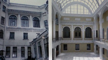 Атриум, новый вестибюль Дома журналиста, особняка Сухозанета на Невском проспекте, 70