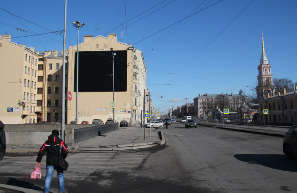 Рекламный экран на Обводном канале, Лиговском проспекте