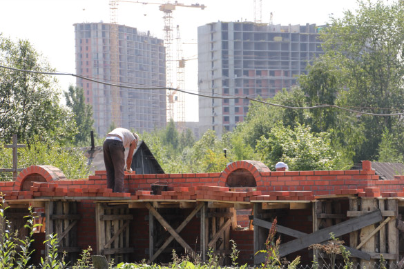 Строительство церкви в деревне Кудрово