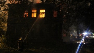 Пожар в деревянном флигеле при Городовой ратуше в Пушкине