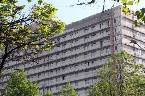 Строящееся общежитие на Новоизмайловском