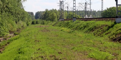 Тярлево, насыпь железной дороги в Павловск