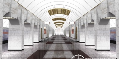 Станция метро Путиловская, подземный зал