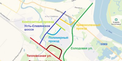 Схема улиц в Усть-Славянке