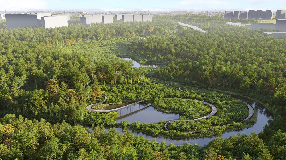 Проект парка между рекой Охтой и Пейзажной улицей