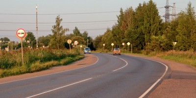 Новосаратовка, шоссе, поворот