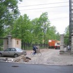 Выборгский сад, ворота, ограда, улица Комиссара Смирнова