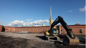 Петропавловская крепость, строительства стоянки для автобусов