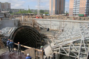Станция метро Международная в Петербурге, строительство, наклонный ход