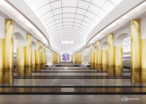 Проект интерьера станции «Международная», руководитель авторского коллектива архитекторов Н. В. Ромашкин-Тиманов