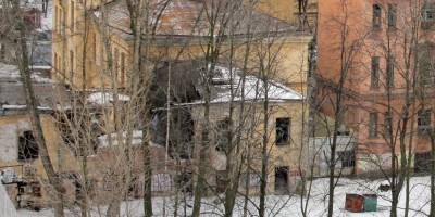 Аварийный флигель, дом Благовещенского синодального подворья на 8-й линии Васильевского острова, вид сверху