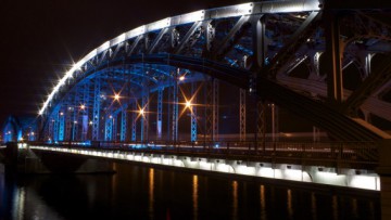 Подсветка Большеохтинского моста