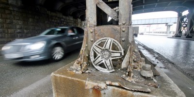 Царскосельский железнодорожный мост, опора после ДТП
