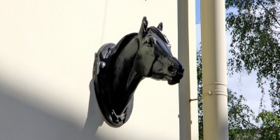 Ветеринарная клиника Центрального района на Коломенской улице, 45, скульптура лошади