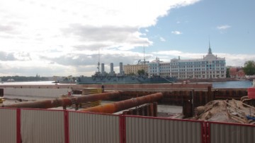 Процесс строительства тоннеля на Пироговской набережной