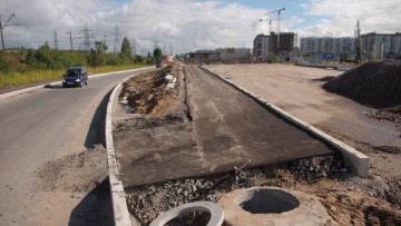 Процесс строительства Суздальского шоссе в створе Суздальского проспекта
