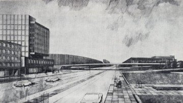 Эскиз проекта моста в створе Большого Смоленского проспекта и улицы Коллонтай