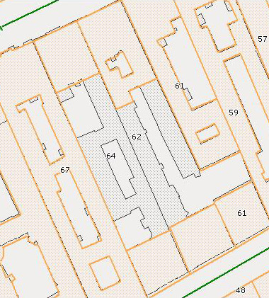 План сноса внутренних флигелей домов 62-64 на Английской набережной