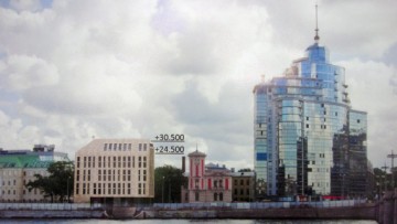 Проект гостиницы на Пироговской набережной №2, общий вид