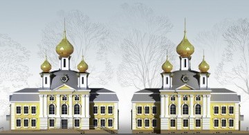 Фасады храма в Кудрове. Проект