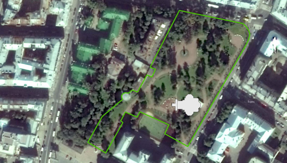 План размещения церкви в Некрасовском саду