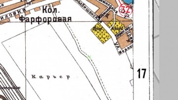 Фарфоровское кладбище на карте 1925 года