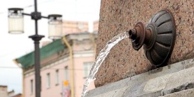 Сенная площадь, фонтан-поилка Нептун, форсунка