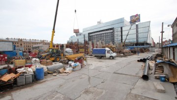 Строительство вестибюля станции «Спасская»