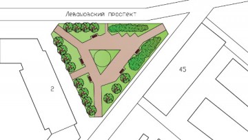 План сквера на перекрестке Левашовского и Чкаловского проспектов