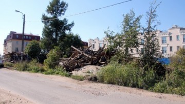 Снос домов в поселке Ленино на Петергофском шоссе