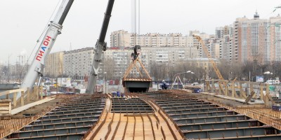 Строительство путепровода на Дунайском проспекте