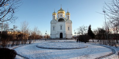 Пушкин, Соборная площадь, круглая клумба