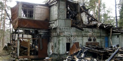 дача Собелова на Приморском шоссе, 114, в Зеленогорске после пожара