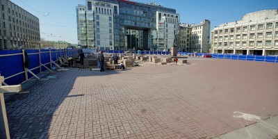 Шпалерная улица, ремонт у памятника Дзержинскому