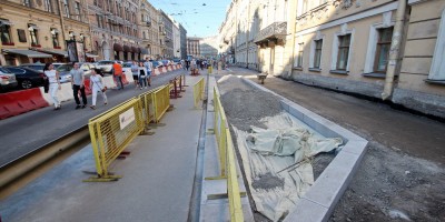 Малая Морская улица, реконструкция тротуаров