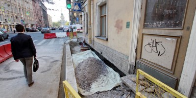 Малая Морская улица, реконструкция тротуаров на Гороховой