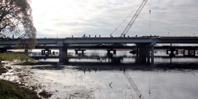 Колпино, новый мост через Ижорский пруд