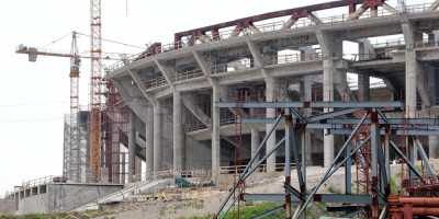 Стадион на Крестовском, стройка