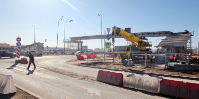 Пулковское шоссе, строительство пешеходного перехода