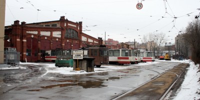 Трамвайный парк на Большой Посадской улице