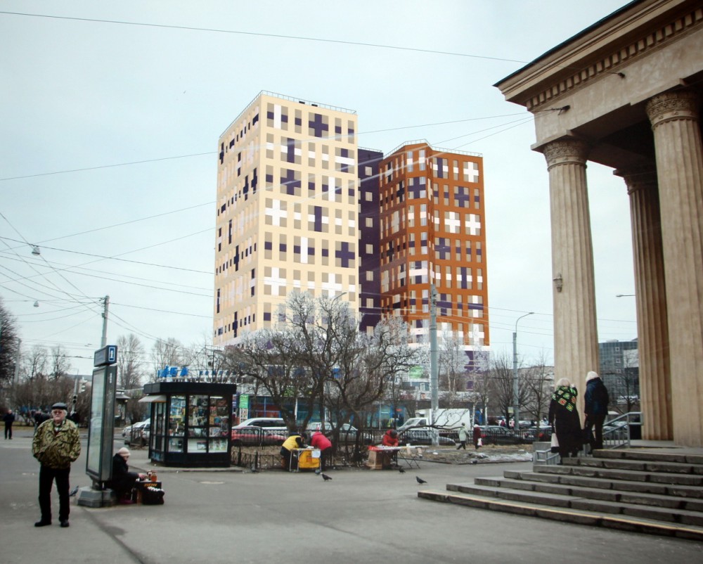 Гостиница, вид от метро Кировский завод