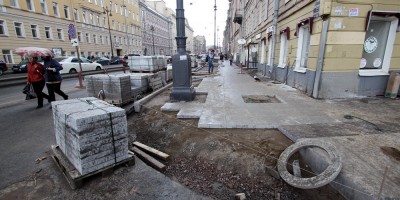 Московский проспект, ремонт тротуаров