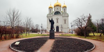 Пушкин, памятник 1914 год на Соборной площади