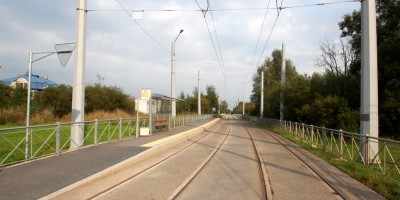 Стрельна, трамвайная линия возле Красносельского шоссе