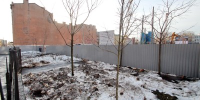 Угол Тележной и Кременчугской улиц, деревья