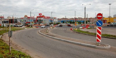 Полевая Сабировская улица, новая трасса у перекрестка с Богатырским проспектом